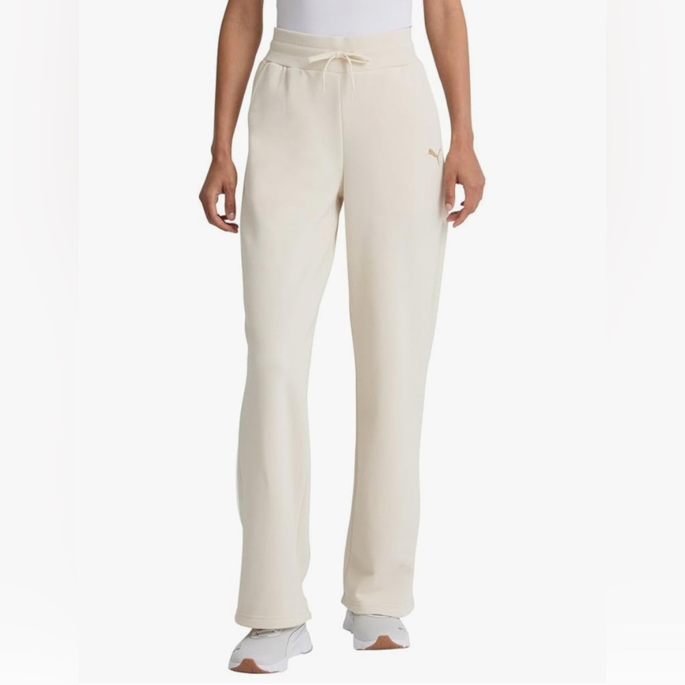 Puma Cream Wide Leg Casual Pants